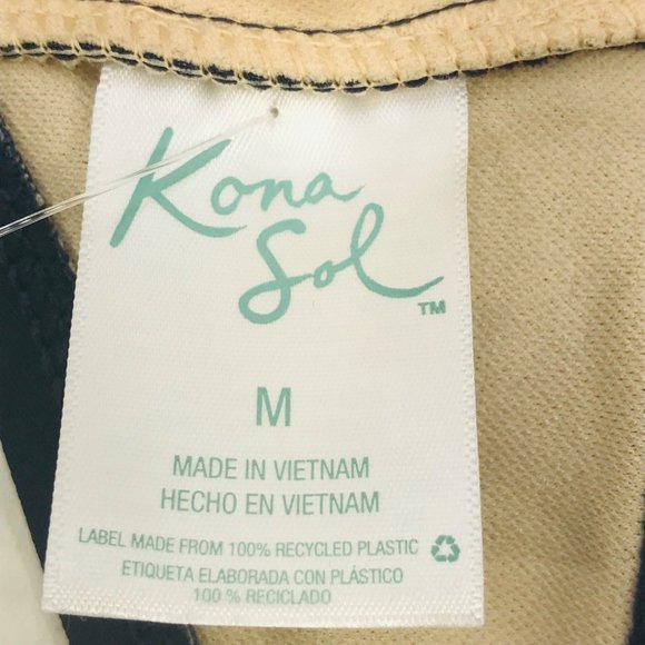 Kona Sol Women's Size Medium 8-10 Lightly Lined Bikini Swim Top Ruffle Blue New - Picture 5 of 13